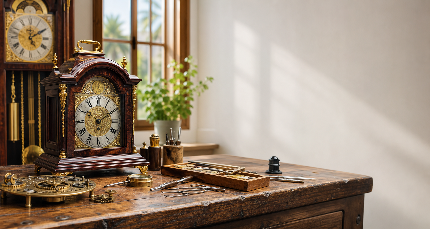 Clock repair workshop bench